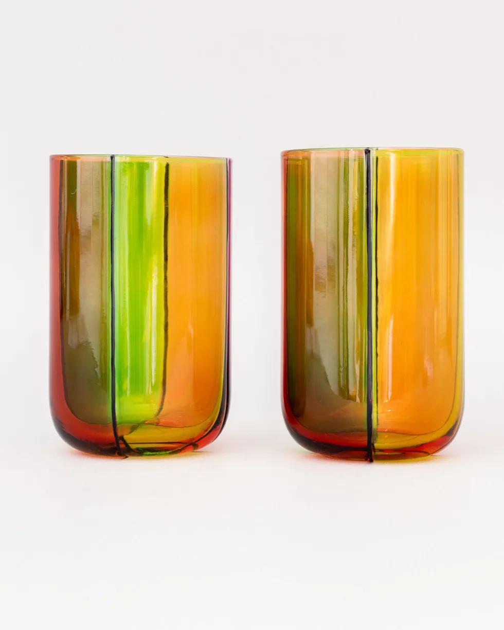 High Ball Glass Set - Colorblock