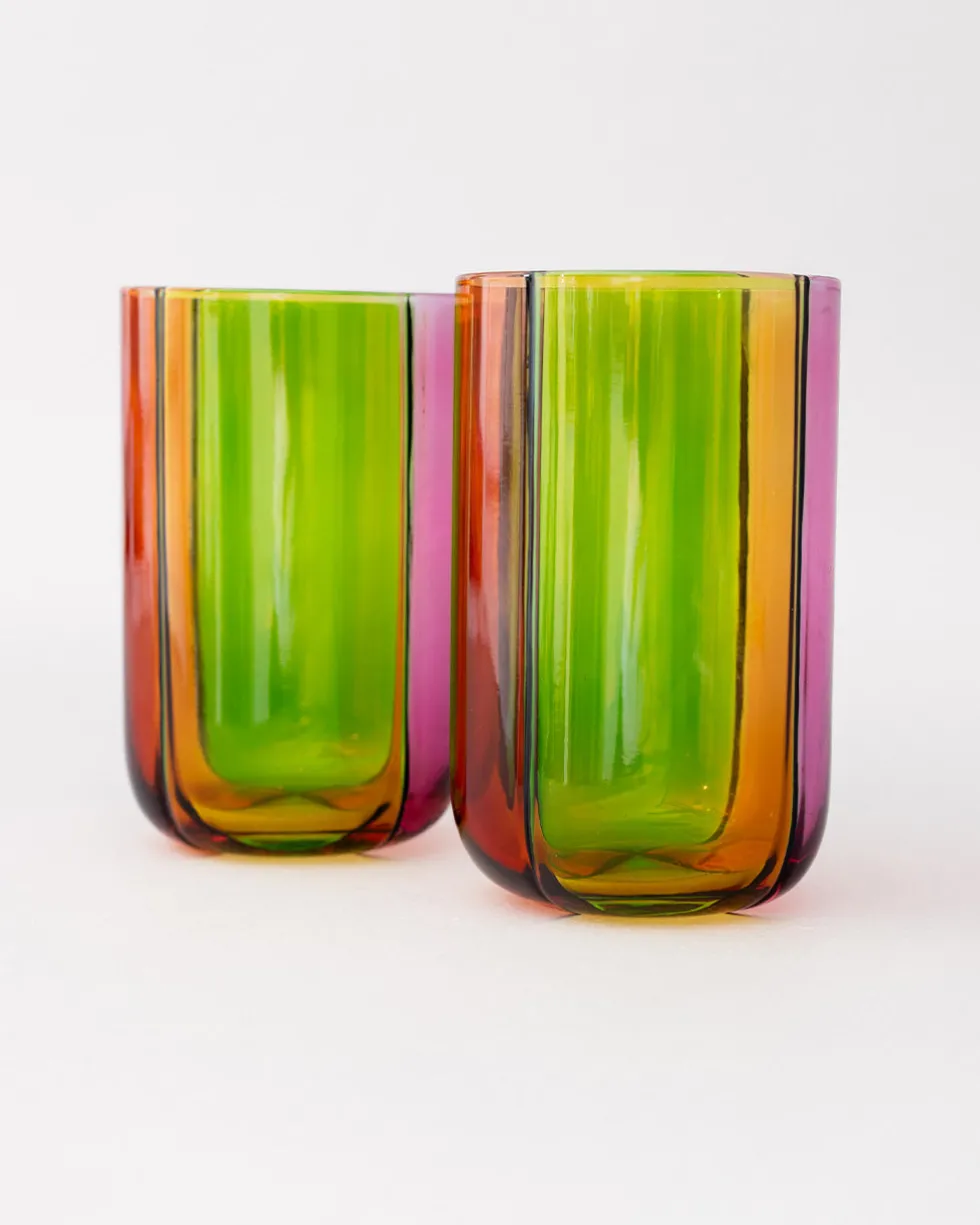 High Ball Glass Set - Colorblock