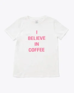 I Believe in Coffee Tee - Pink