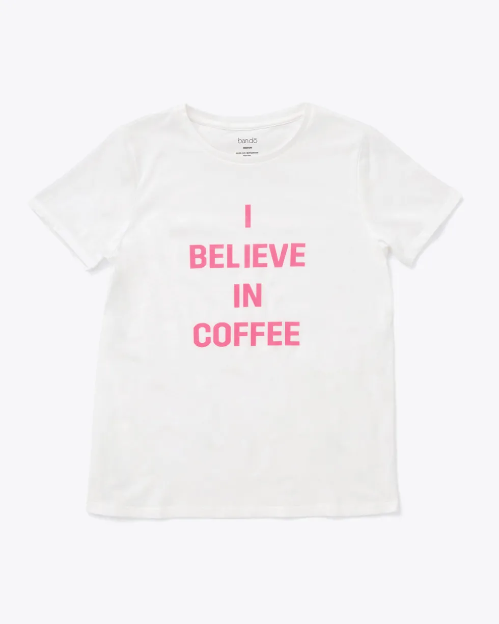 I Believe in Coffee Tee - Pink