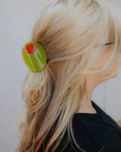 Jumbo Stuffed Olive Hair Claw