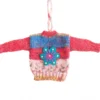 Knit Sweater Ornament - Blue Flower