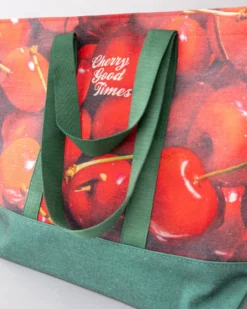 Large Canvas Tote Bag - Cherries
