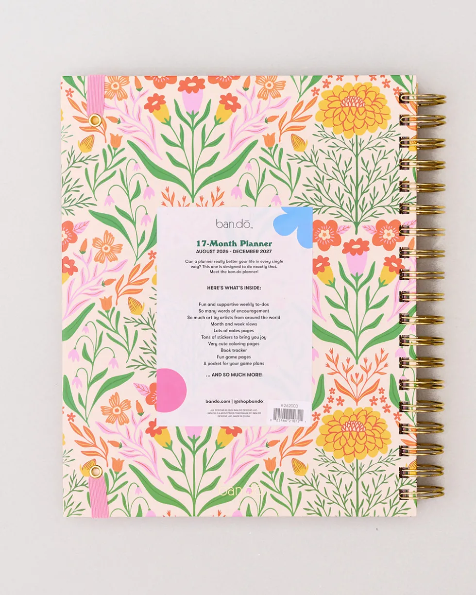 Large 17-Month Academic Planner - White Floral