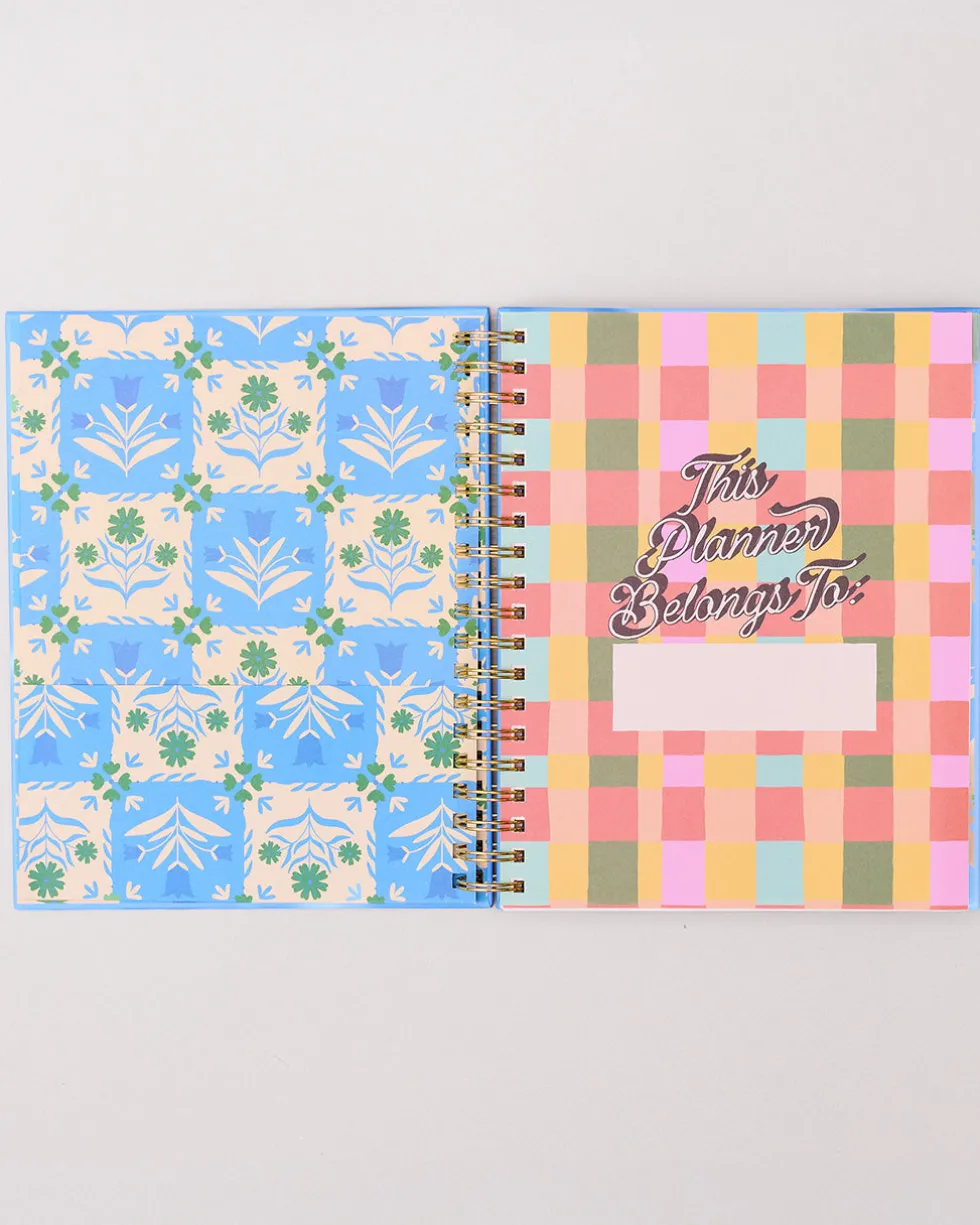 Large 17-Month Academic Planner - White Floral
