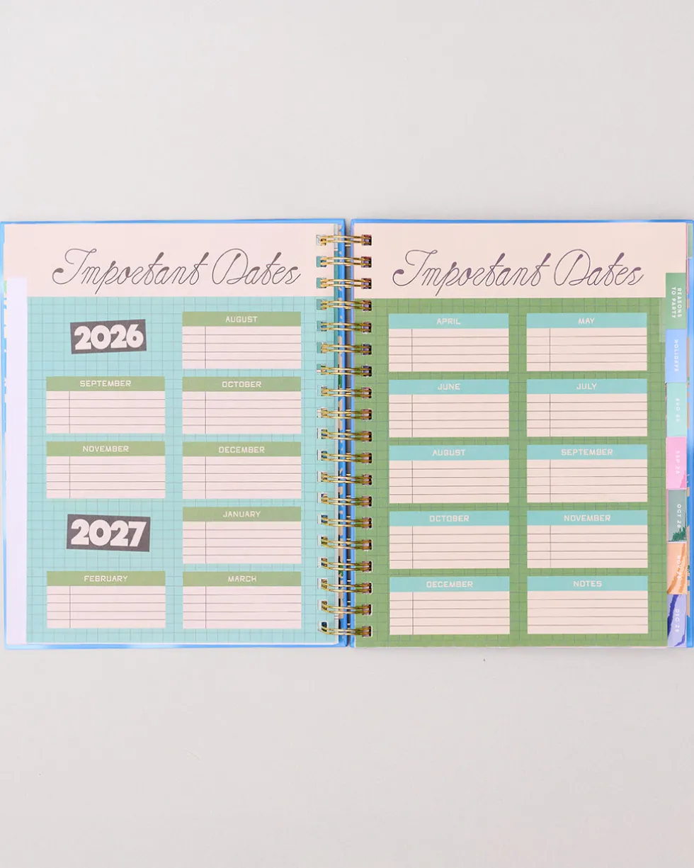 Large 17-Month Academic Planner - White Floral
