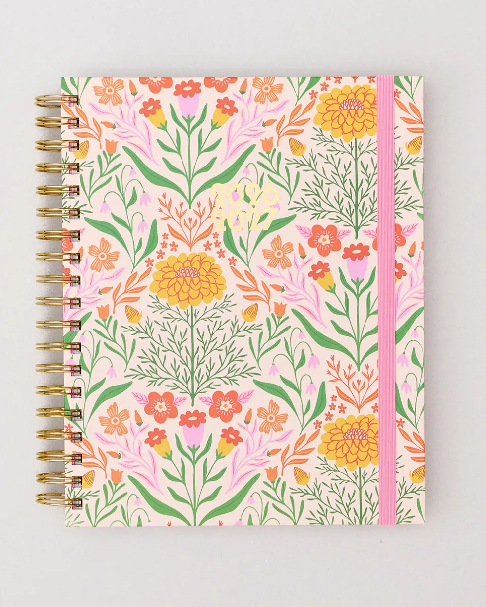 Large 17-Month Academic Planner - White Floral
