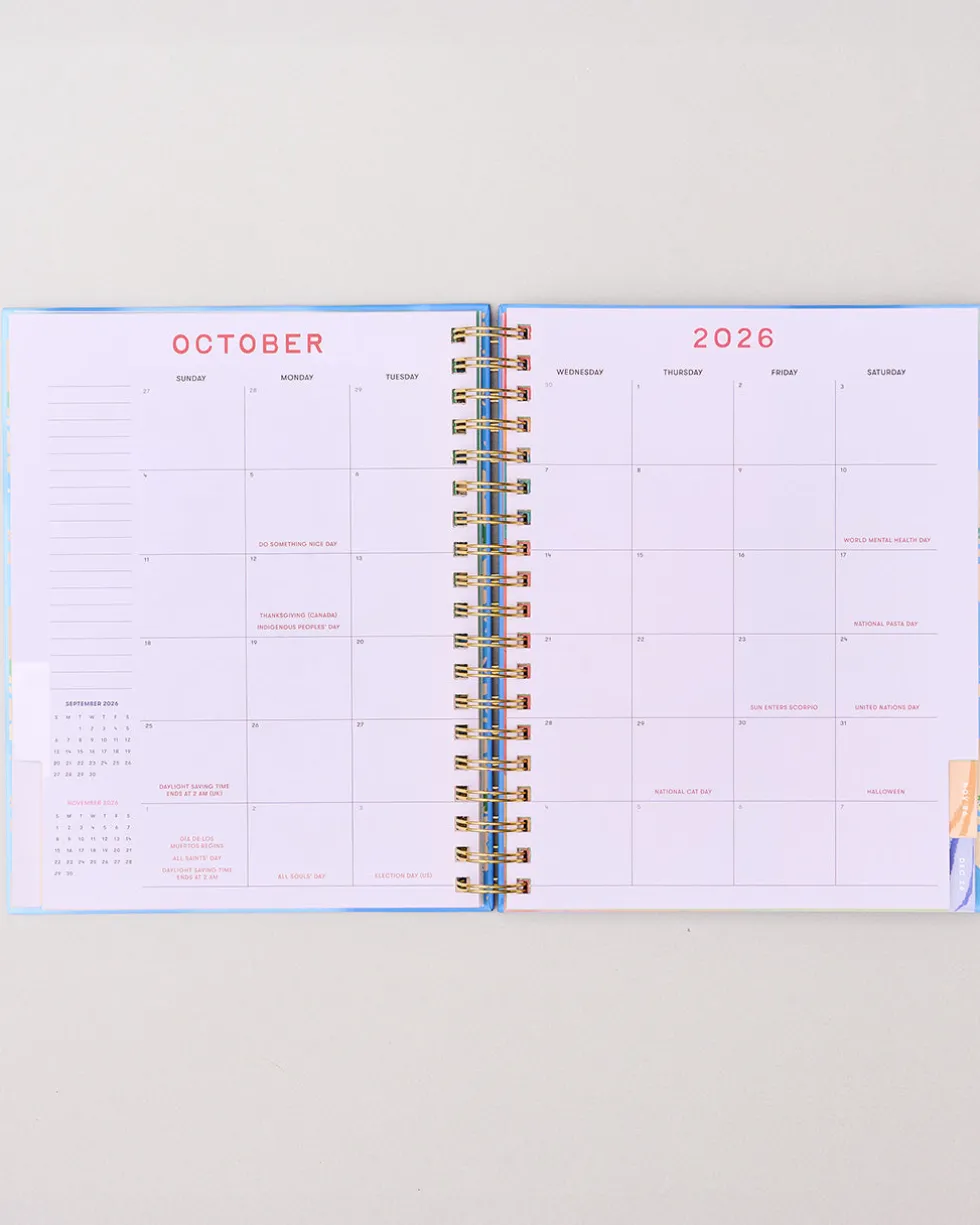 Large 17-Month Academic Planner - White Floral