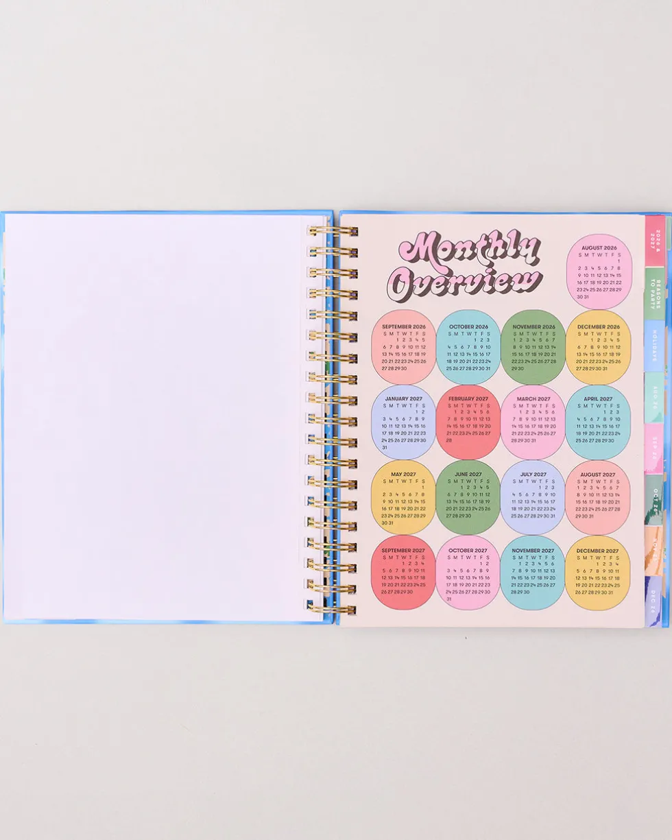 Large 17-Month Academic Planner - White Floral