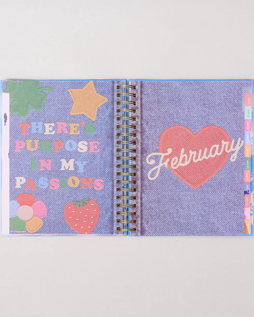 Large 17-Month Academic Planner - White Floral