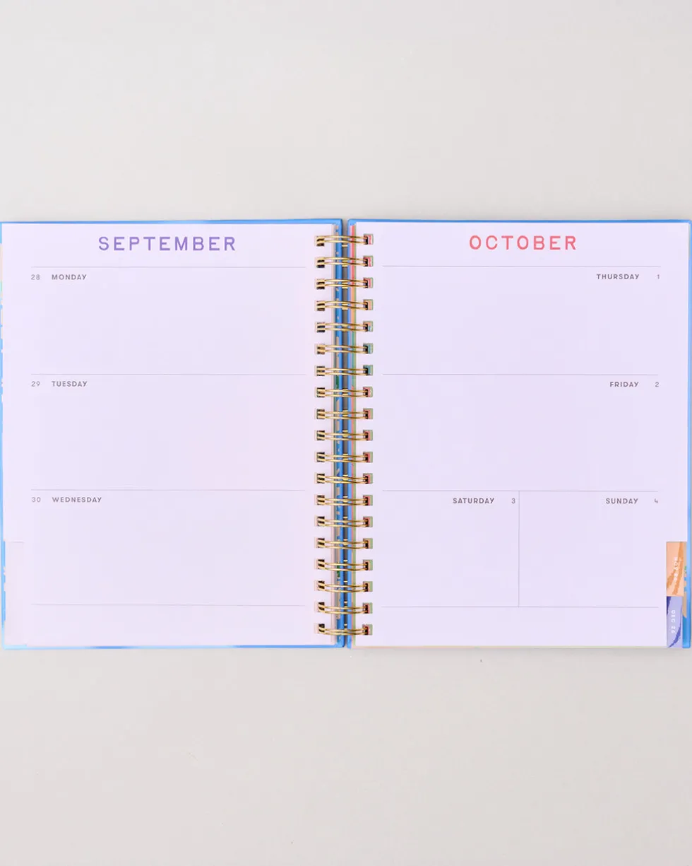 Large 17-Month Academic Planner - White Floral