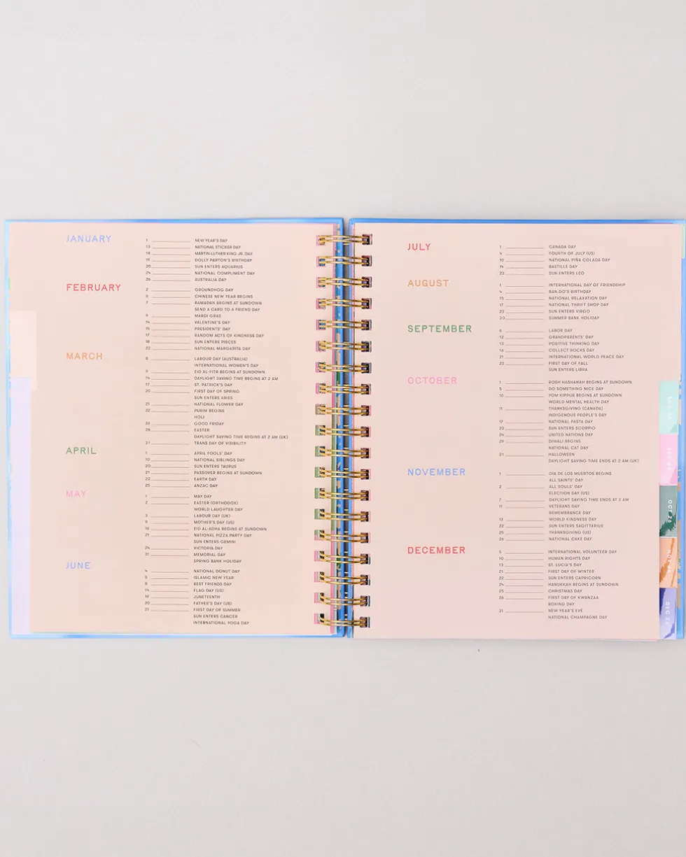 Large 17-Month Academic Planner - White Floral