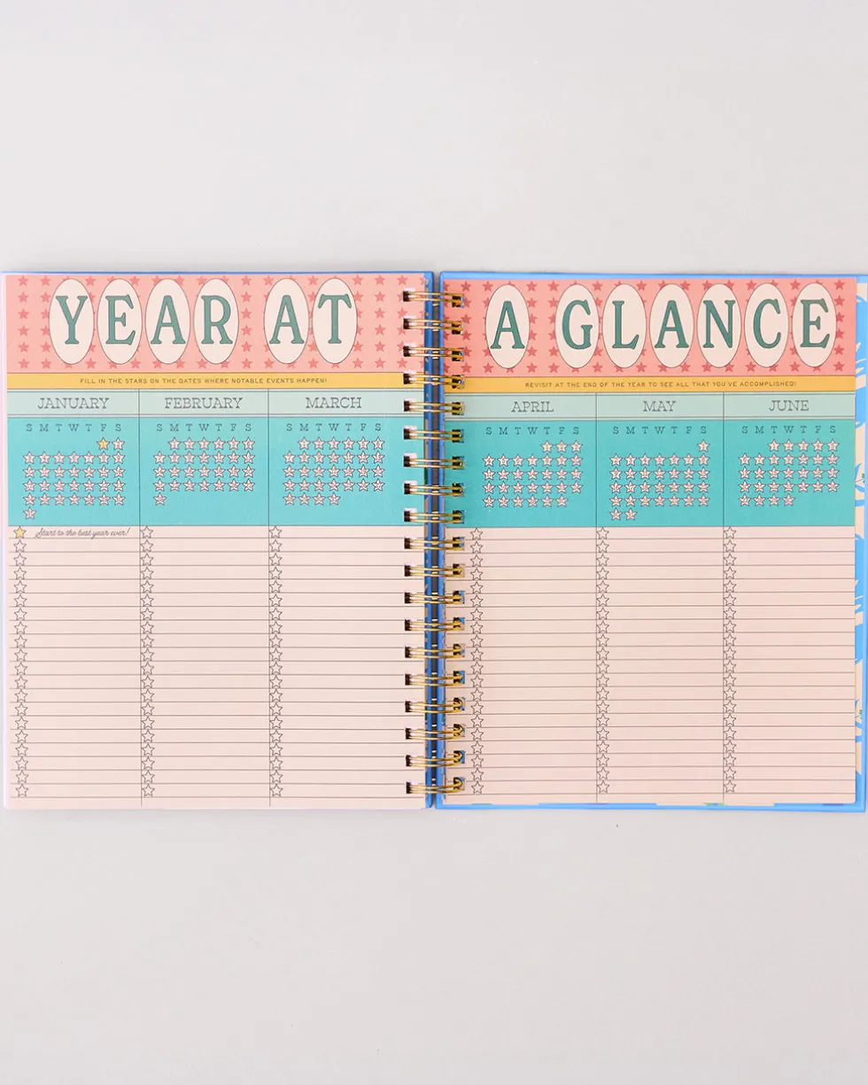 Large 17-Month Academic Planner - White Floral
