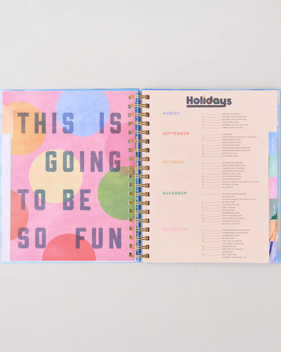 Large 17-Month Academic Planner - White Floral