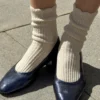 Linen Scallop Socks - Naturel