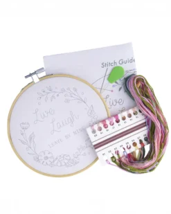 Live Laugh Leave By Nine Embroidery Kit