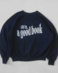 Lost In A Good Book Sweatshirt - Navy