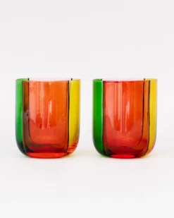 Low Ball Glass Set - Colorblock