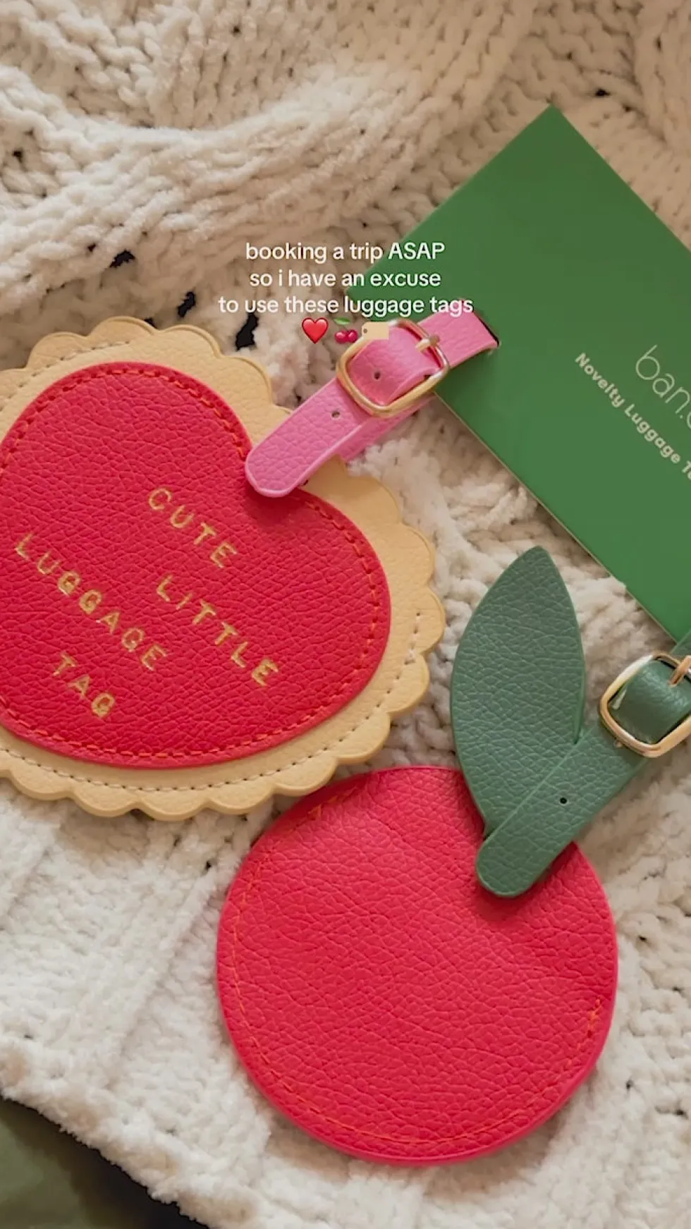 Luggage Tag Set - Heart and Cherry