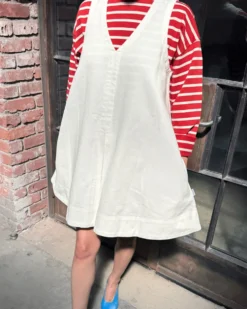 Mable Dress - White Denim