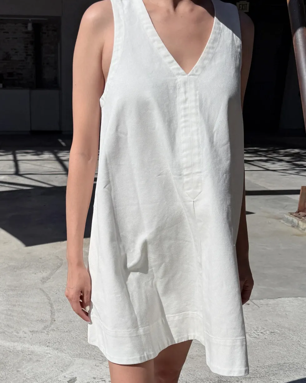 Mable Dress - White Denim