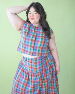 Madeline Top - Colorburst Plaid