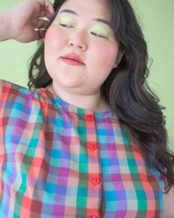 Madeline Top - Colorburst Plaid