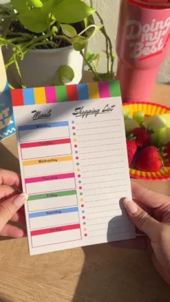 Magnetic Shopping List - Colorblock