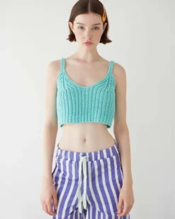Mariquita Knitted Top - Aqua