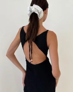Maya Crinkle Dress - Black