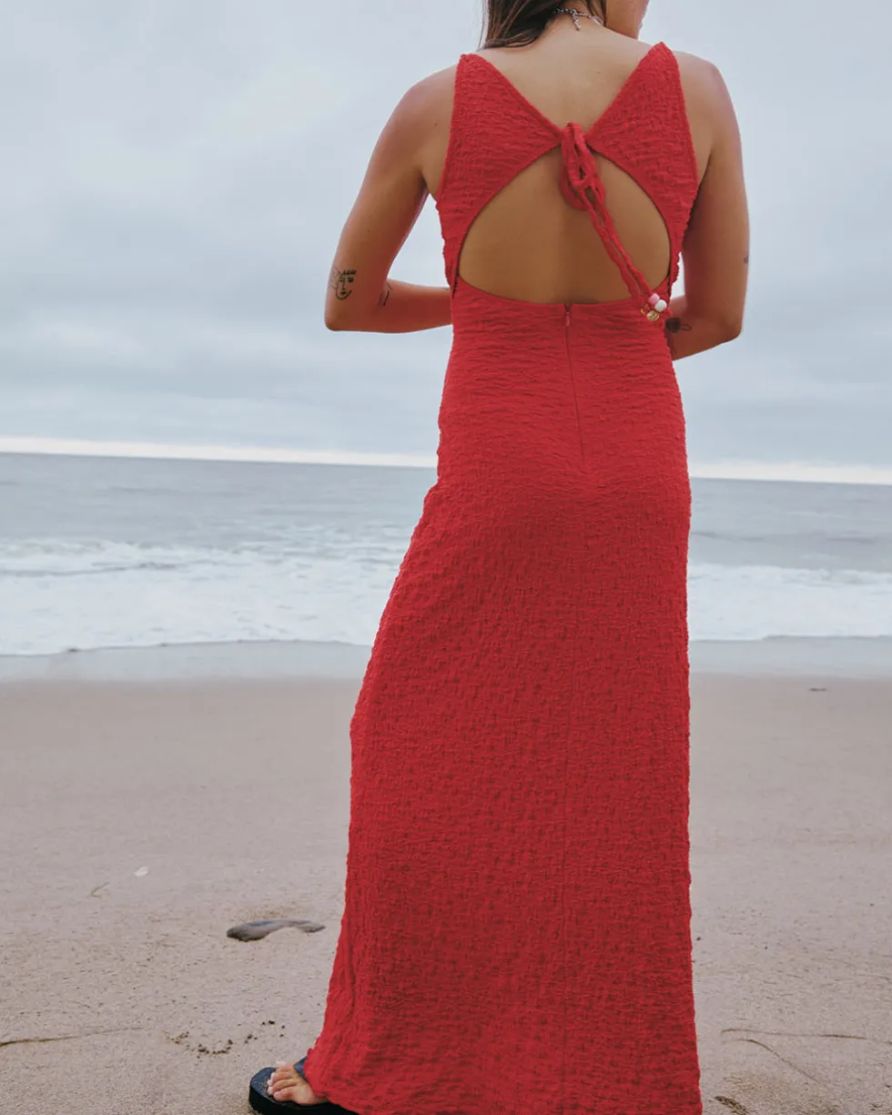 Maya Crinkle Dress - Pepper