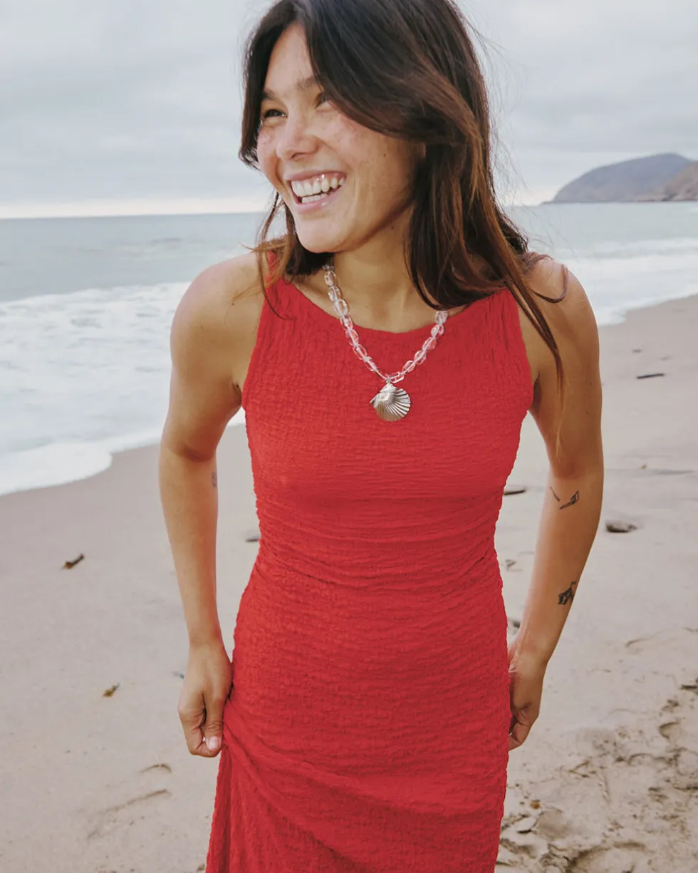 Maya Crinkle Dress - Pepper