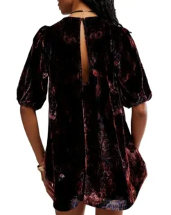 Maye Printed Velvet Tunic - Dark Black Combo