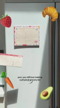 Meal Planner and Shopping List Set - Floral