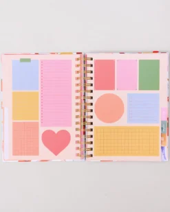 Medium 17-Month Academic Planner - Pink Tile Floral