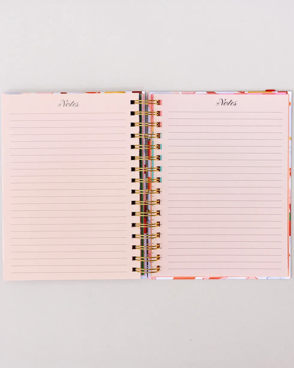 Medium 17-Month Academic Planner - Pink Tile Floral