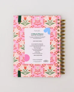 Medium 17-Month Academic Planner - Pink Tile Floral