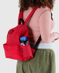 Medium Nylon Backpack - Candy Apple