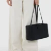 Medium Nylon Bowler Bag - Black