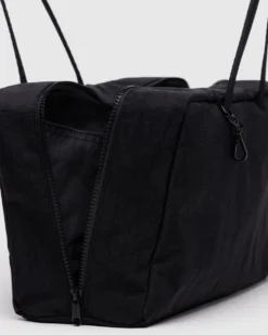 Medium Nylon Bowler Bag - Black