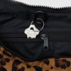 Medium Nylon Crescent Bag w/ Key Leash - Leopard