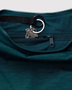 Medium Nylon Crescent Bag w/ Key Leash - Deep Sea
