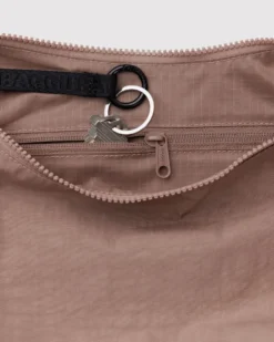 Medium Nylon Crescent Bag w/ Key Leash - Toasted Almond