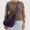 Medium Nylon Crescent Bag w/ Key Leash - Fig