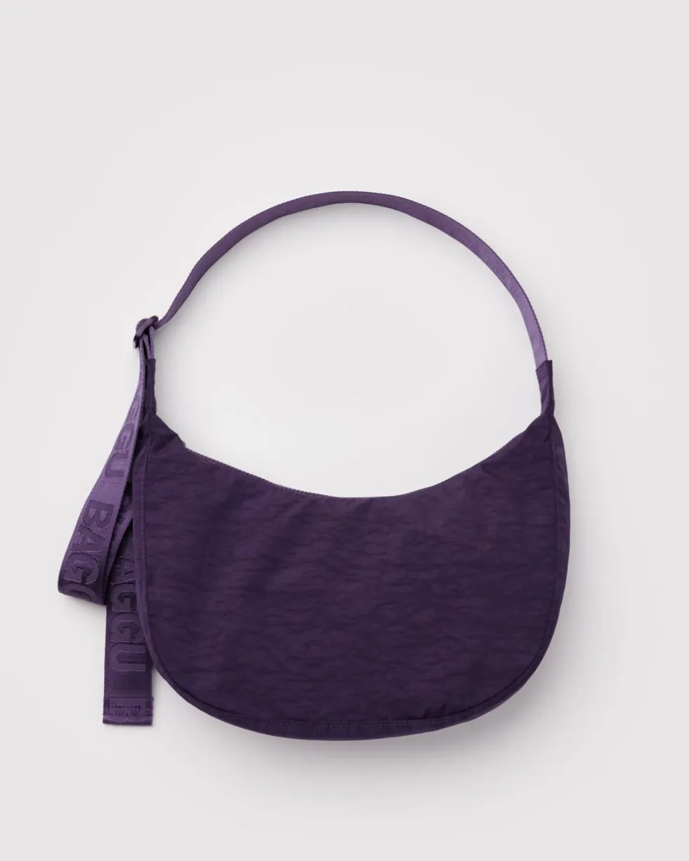 Medium Nylon Crescent Bag w/ Key Leash - Fig
