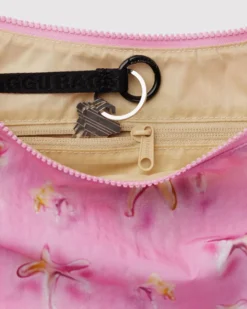 Medium Nylon Crescent Bag w/ Key Leash - Dancing Star