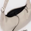 Medium Recycled Leather Crescent Bag - Stone