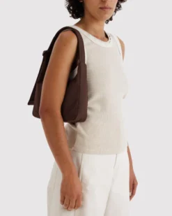 Mini Nylon Shoulder Bag - Coffee