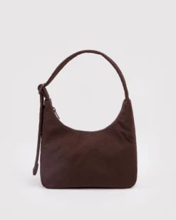 Mini Nylon Shoulder Bag - Coffee
