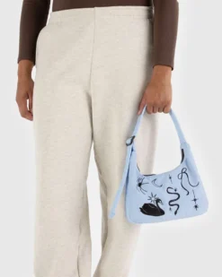 Mini Nylon Shoulder Bag - Embroidered Ballet Icons